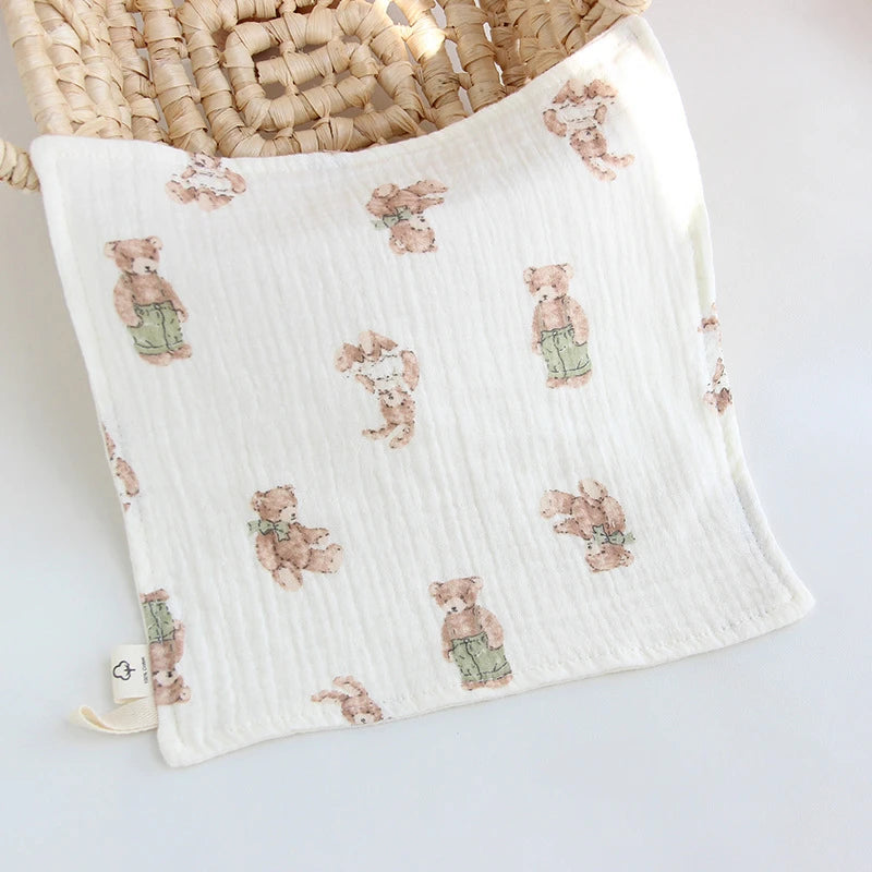 4 Layer Cotton Gauze Baby Face Towel Muslin Squares 23x23cm Absorbent Washcloth For Newborn