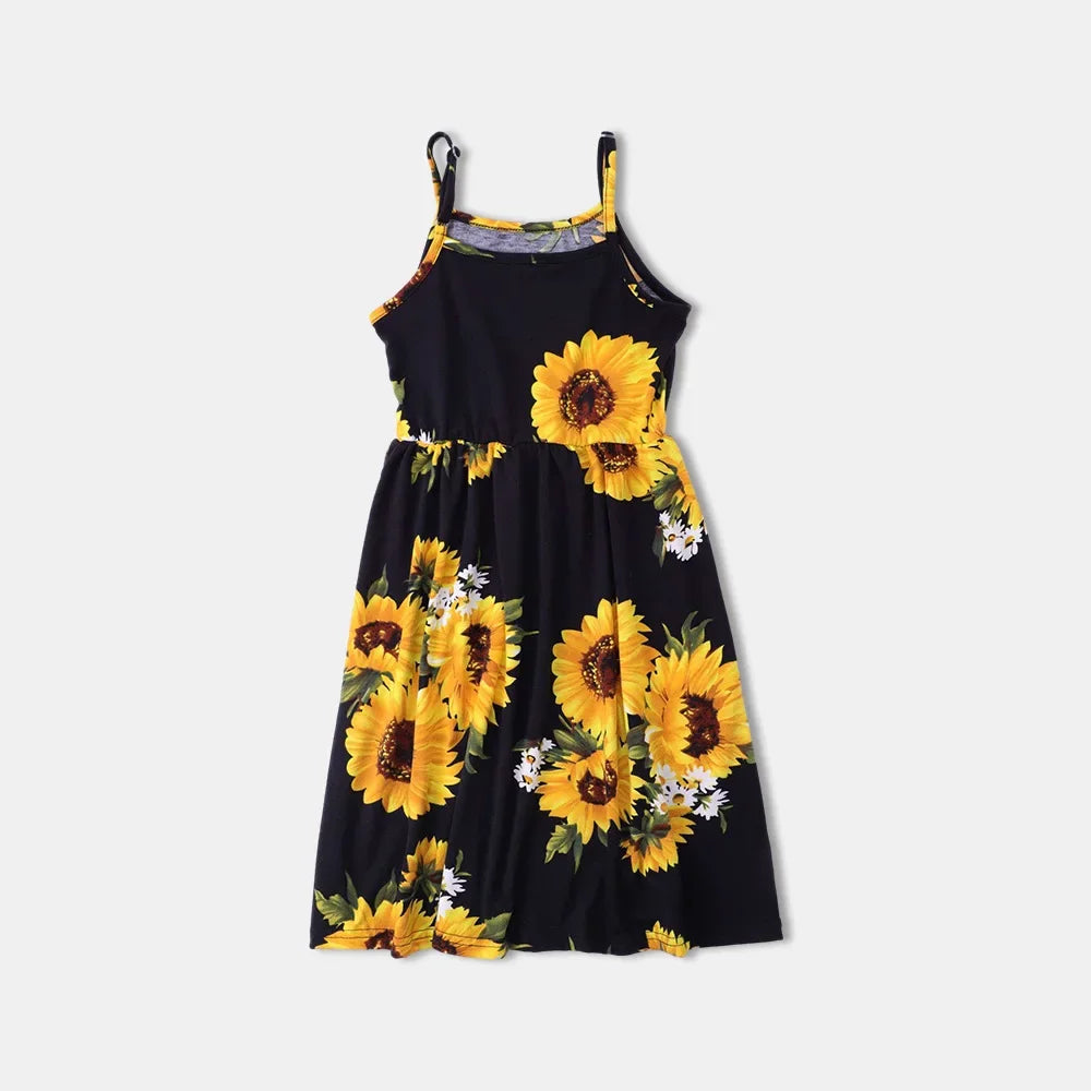 Summer Family Matching Outfits Women Jumpsuit Beach Girls Dresses Vestidos Baby Romper Mother Daughter Dress Children's Clothing