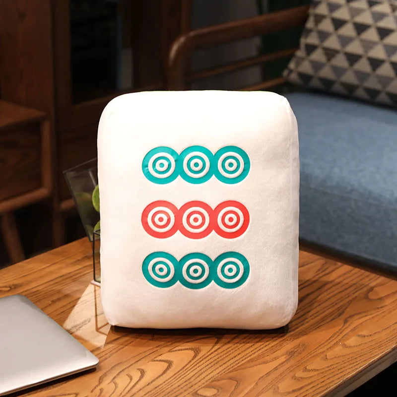 Hot 1pc Creative Mahjong Pillow Cushion Chinese Plush Toy Car Chair Backrest Mahjong Dice Funny Nap Pillow Sofa Home Decor Gift