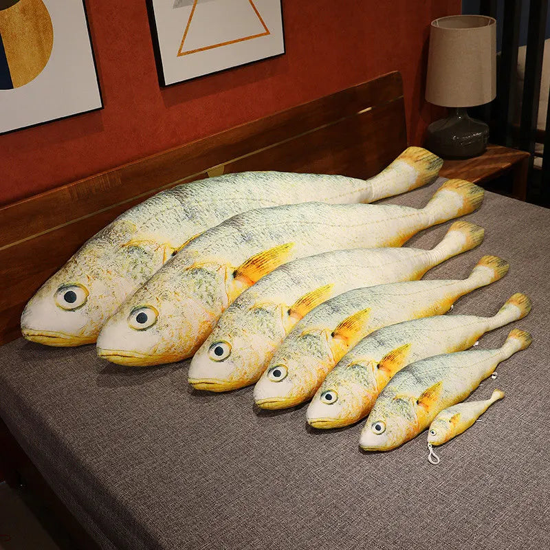 Artificial yellow croaker Plush Pillow Imitation Funny Fish Stuffed Pillow Emulational Home Sofa Plush Decoration Cushion