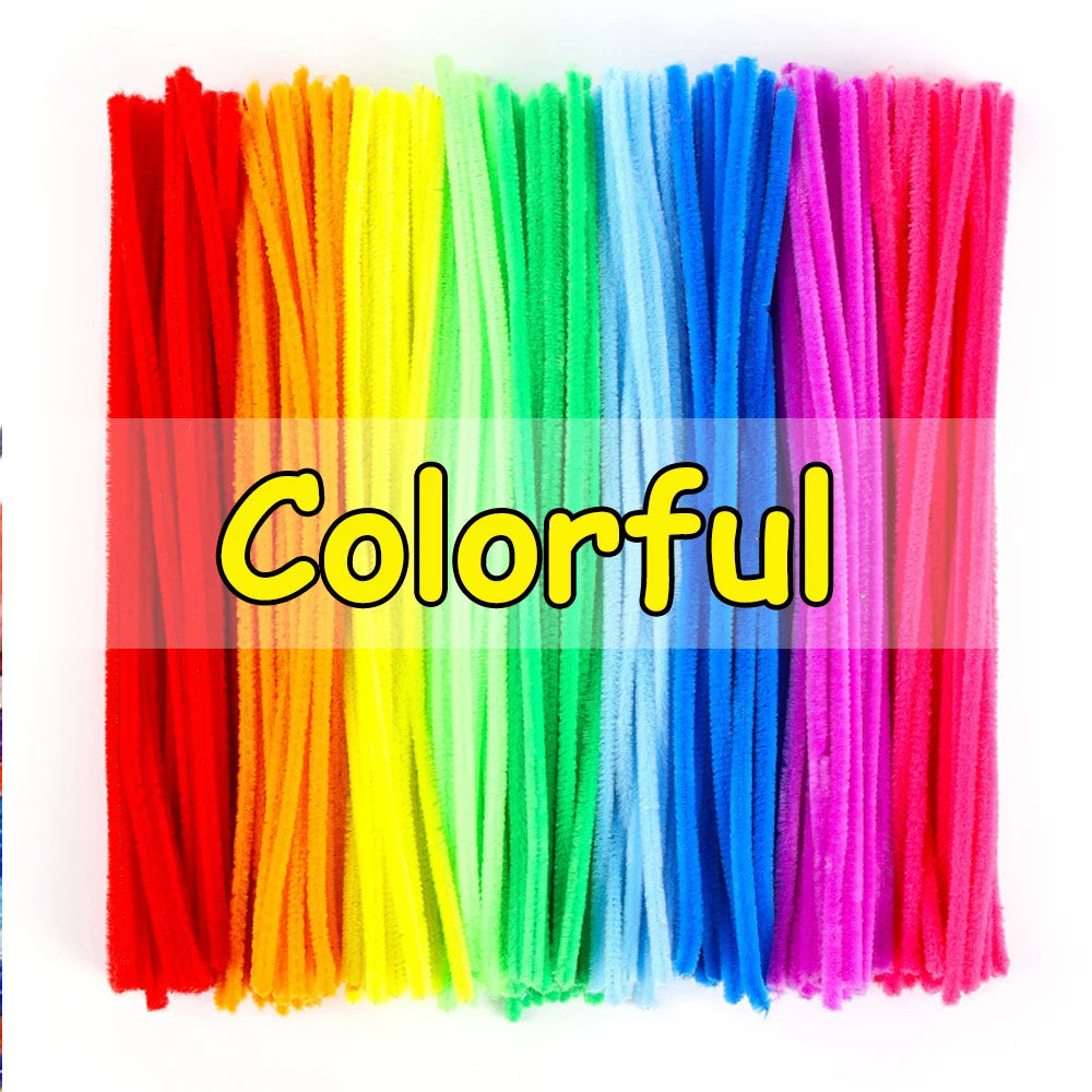 100-1500Pcs Plush Multicolor Chenille Stems Pipe Cleaners For Kids Diy Arts And Crafts