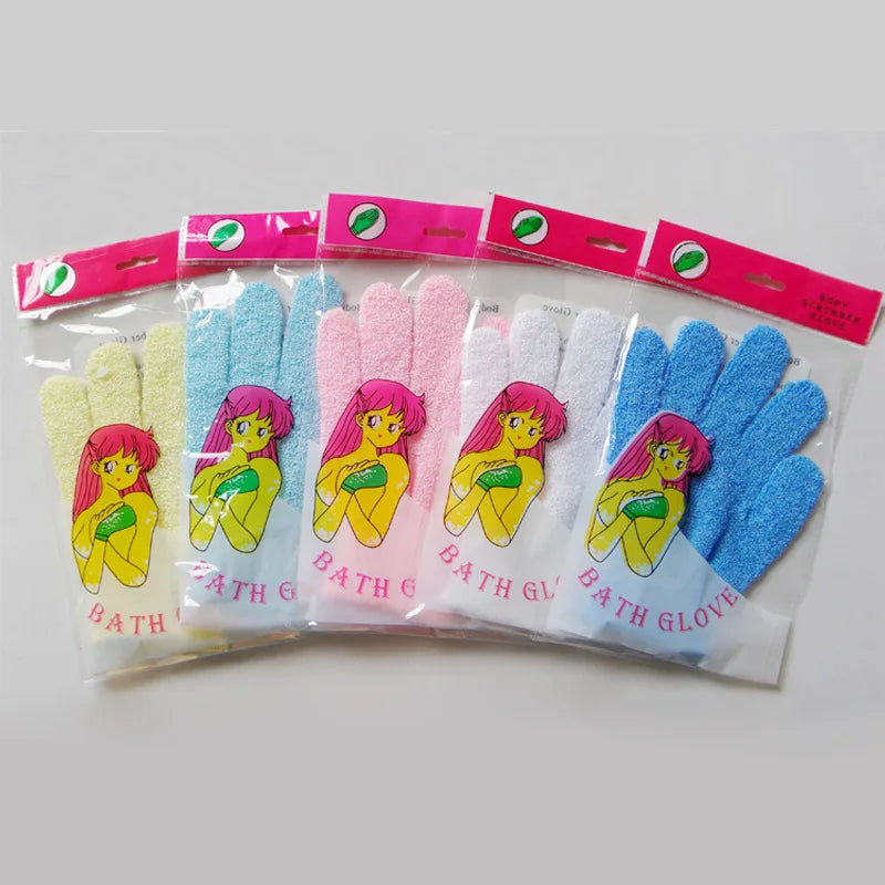 5/10/20/50pcs Exfoliating Shower Bath Gloves Double Sided Body Scrubber Gloves Tool for Massage Body Deep Cleaning Random Colors