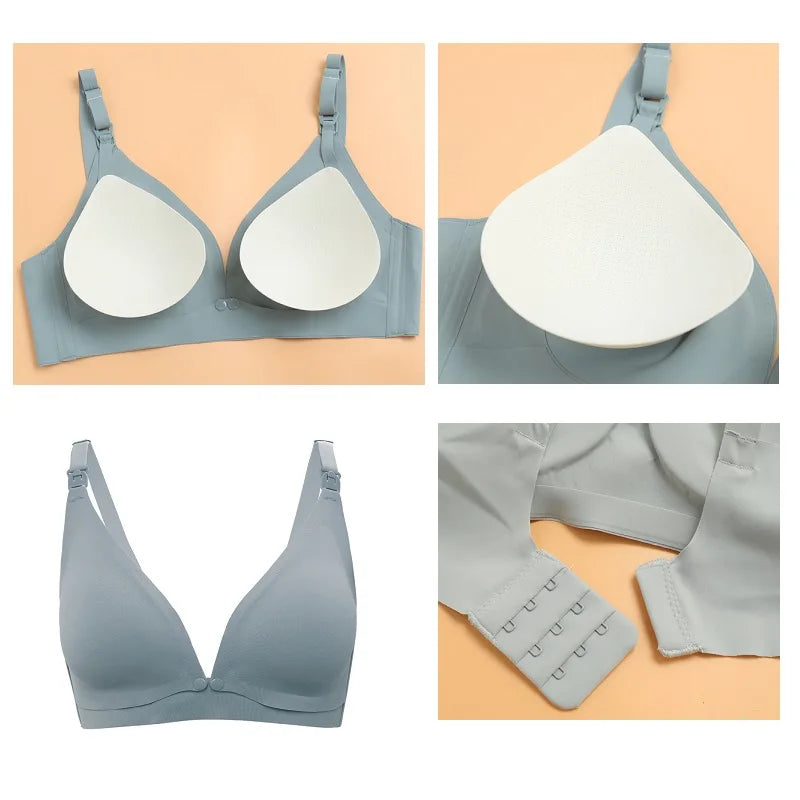 Comfortable Seamless Breast Feeding Bra Wire Free Nursing Bra Front Opening Maternity Special Breastfeeding Underwear Breathable