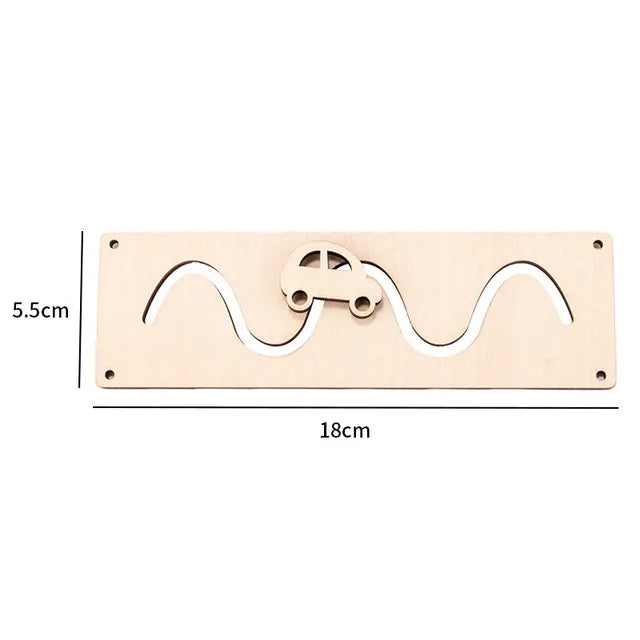 DIY Montessori Busy Board Wooden Toy Accessory animal Hourglas Alarm Clock Mirror Educational Unlock Sensory Toy Educational Toy