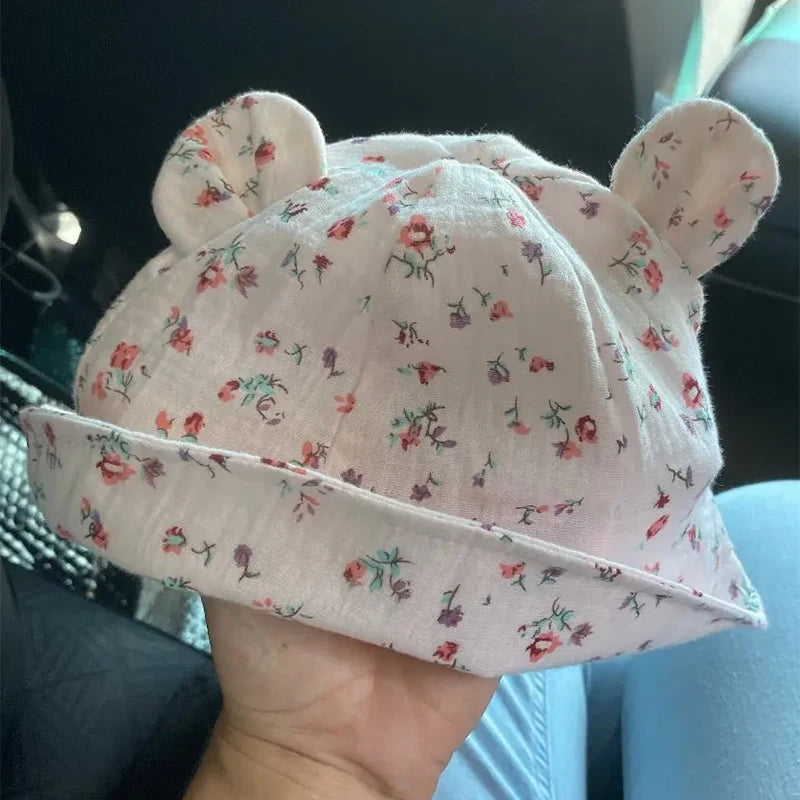 Kids Hat For Girls Muslin Cotton Children's Bucket Cap Panama Baby Girl Summer Travel Sunscreen Beach Hat Sun Fisherman Cap