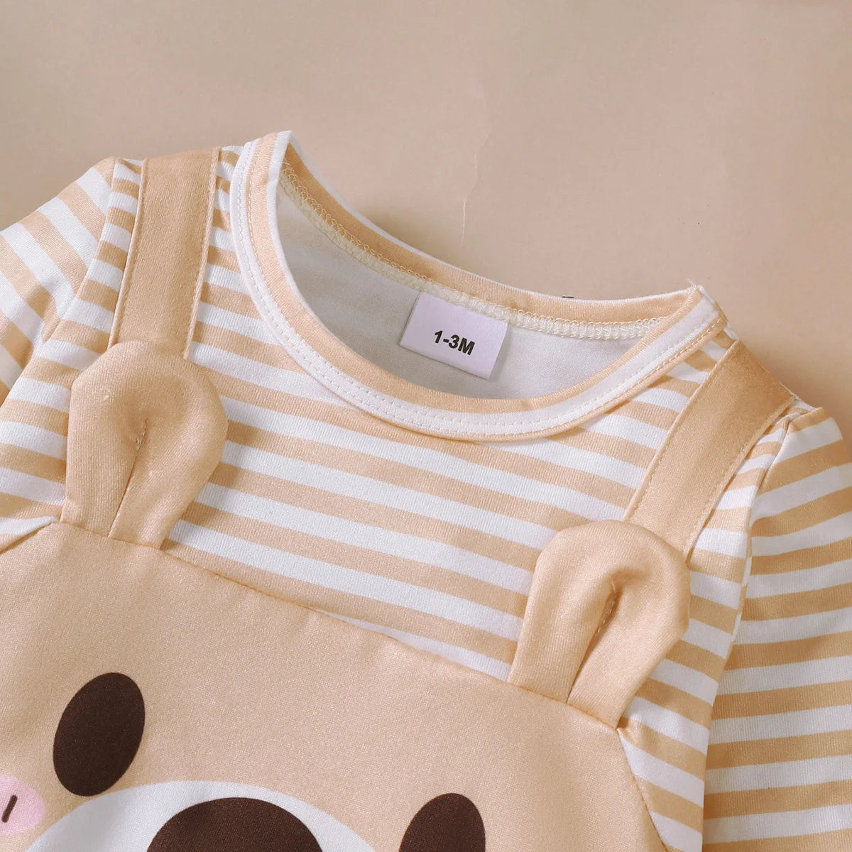 2Pcs Newborn Baby boy Bodysuit Little bear Pattern Long sleeved Bodysuit+Hat Set 0-18 Months Baby boy Spring Autumn Bodysuit
