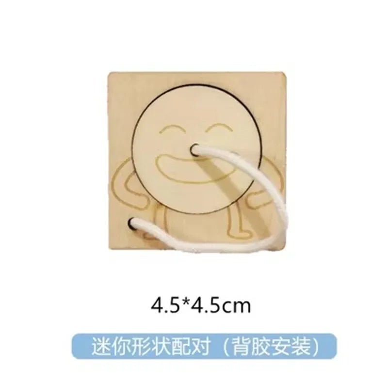 Montessori Busy Board Wooden Educational Toy for Children Gear and Hand Wheel Alarm Clock Mirror