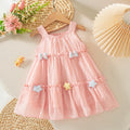 Casual Baby Clothes Korean Style Sweet Pink Baby Girl Suspender Dress Summer Birthday Party Gift Toddler Princess Dress