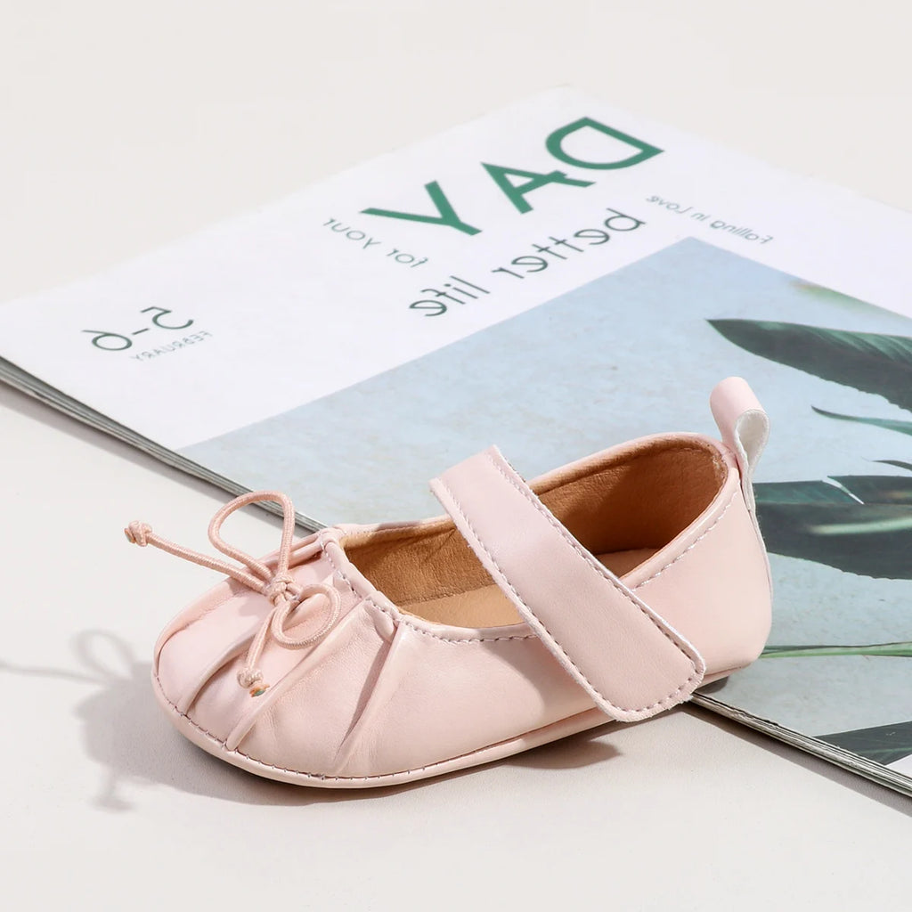 Spring Autumn Baby First Walking Toddler Shoes For 0-18 Months Three Colors High Quality PU Leather And TPR Sole Sweet Design