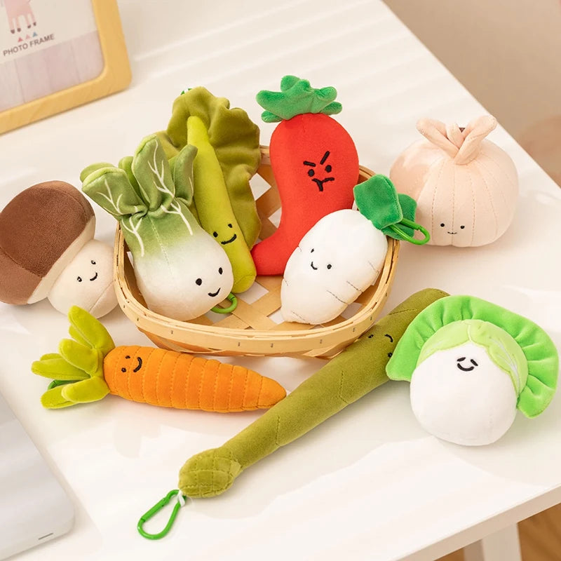Kawaii Vegetable Plush Toys Cute Vegetables Pendant Onion Chili Mushroom Carrot Plush Pendant Keychain Toy
