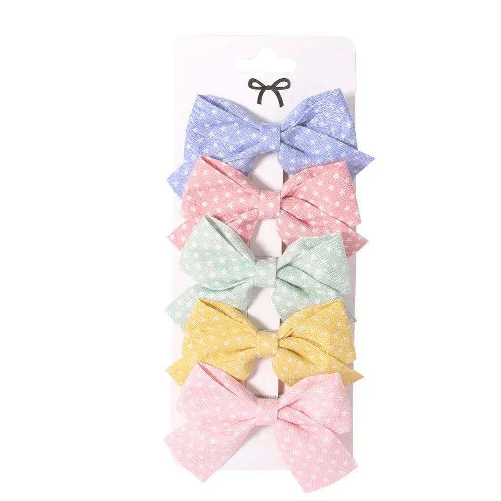 Mini Baby Girl Hair Clips Set 5Pcs Floral Bow Bunny Princess Hairpins for Toddler Girls