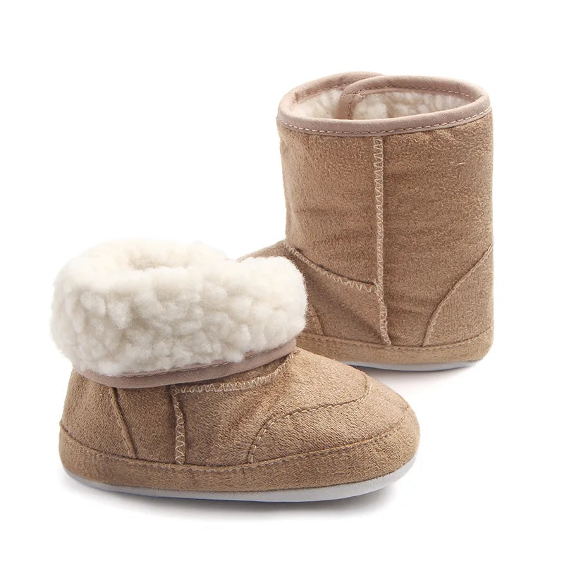 Baby Girl Boy Snow Booties Winter Solid Six Colors Warm Plush Soft Sole Non-slip High Quality Toddler Shoes First Walkers MJ0407