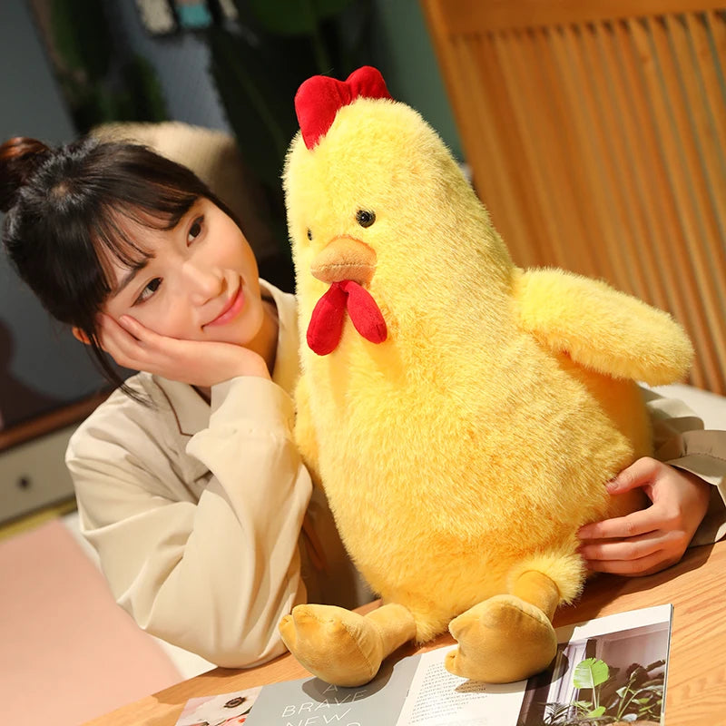 Nice Fluffy Chicken Plush Toys Cute Farmyard Animal White Yellow Chicken Plushies Funny Wet Chick Dolls Girl Boy Gift Home Decor
