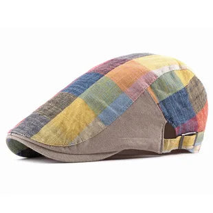 New Duckbill Hat for Men Spring Summer British Retro Fashion Plaid Casual Painter Hat Women's Beret