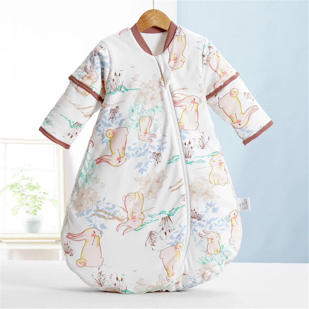 2.5Tog Spring and Autumn Thin Baby Sleeping Bag U-Shaped Cartoon Pure Cotton Kidsren's Sleeping Bag Anti-Kick Quilt 0-3Y Baby Sleeping Bag