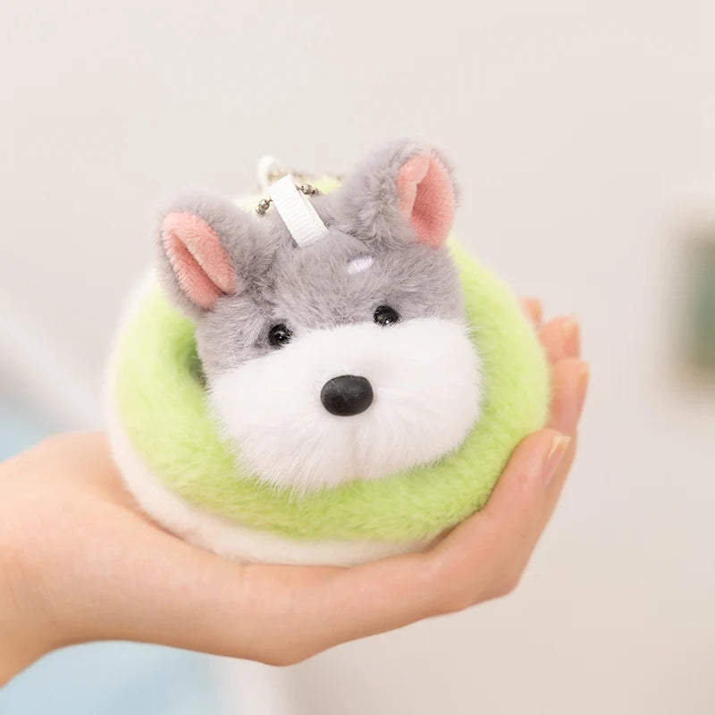 Cute Dog Pendant 10CM Love Dog Nest Series Plush Pendant Schnauzer,Corgi Dog,Teddy Dog Keychain Stuffed Animal Puppy Kid Gift