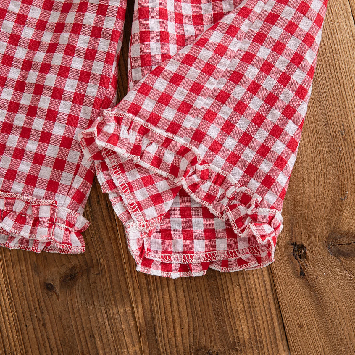 2pc/Set Girls' Outfit Set Summer Checkered Cotton Top And Shorts Baby Girl Clothing Cute Beach Baby Outfit Set