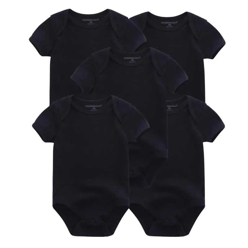 Carter's 5-Piece Solid Color Unisex Baby Bodysuits Short Sleeve Onesies 0-12M Soft Cotton