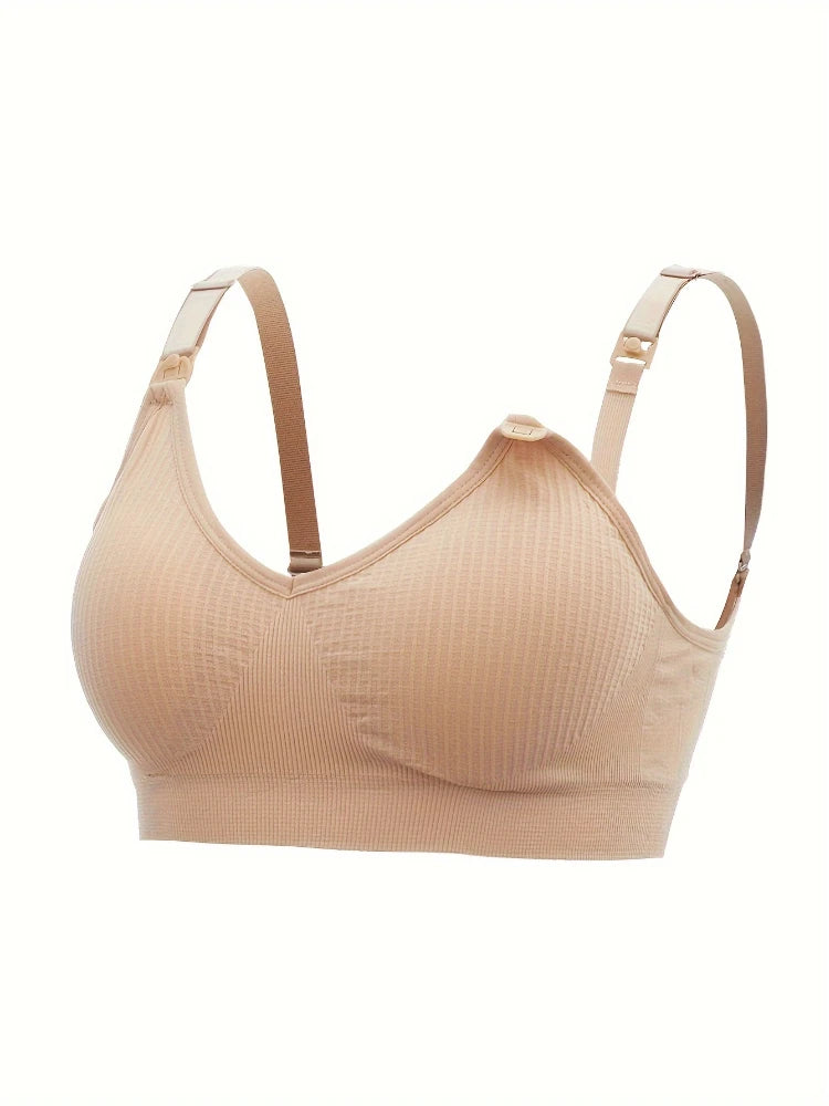 3PCS No Steel Ring with Sports Pad Bra Breastfeeding Non-sagging Vest-style Pregnant Women's Clothing Underwear Front Buckle