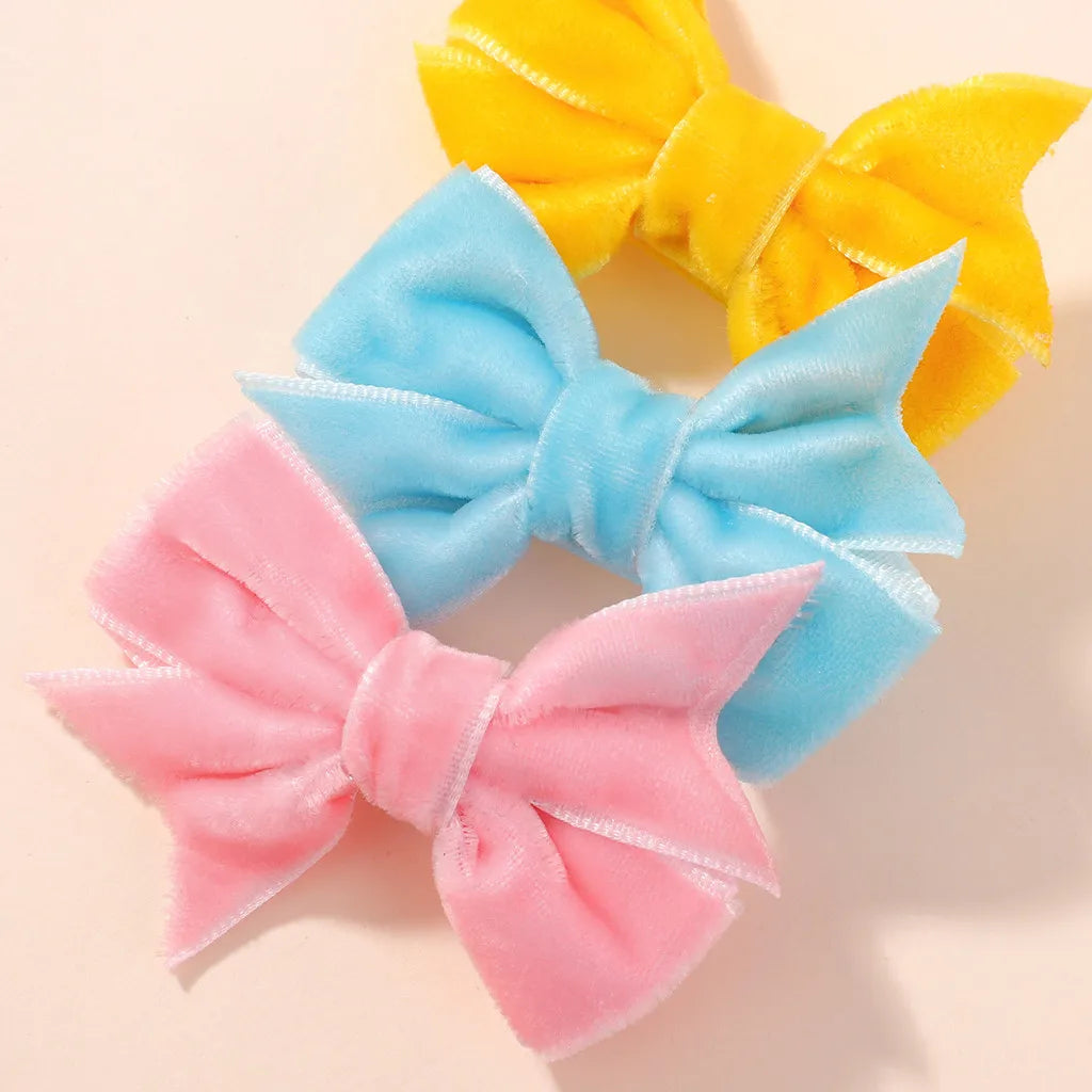 30PCS Velvet Bow Hair Clips Set for Girls Retro Red/Green Party Festivel Handmade Hair Accessories Kids Headwear