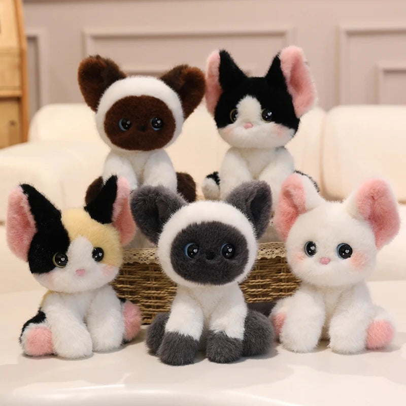 Nice Adorable Sitting Devon Cat Siamese Cat Plush Toy Doll Home Office Decoration, Perfect Gift For Cat Lovers Boys And Girls