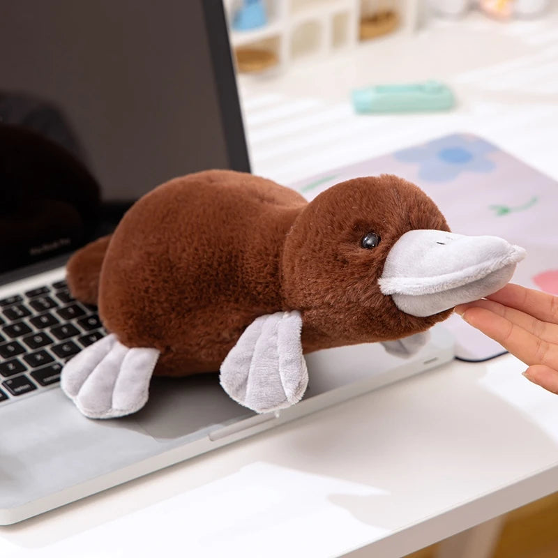 Simulation Cute Platypus Plushie Stuffed Animal Plush Doll Pillow Toy Super Soft Grey Lying Plush Toy High Quality Kid Toy Gfit
