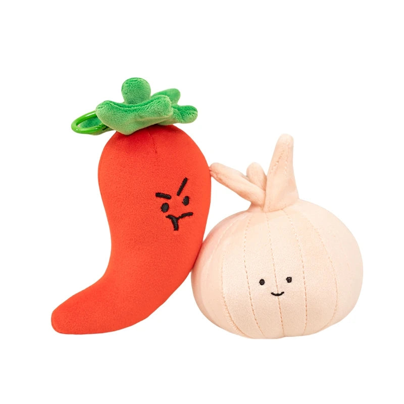 Kawaii Vegetable Plush Toys Cute Vegetables Pendant Onion Chili Mushroom Carrot Plush Pendant Keychain Toy