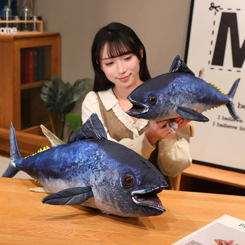 Hot Wholesale Stuffed Fish Throw Pillow 55/75/95cm 3d Simulation Tuna Plush Toys Creative Sofa Pillow Cushion Gift Kids Toy