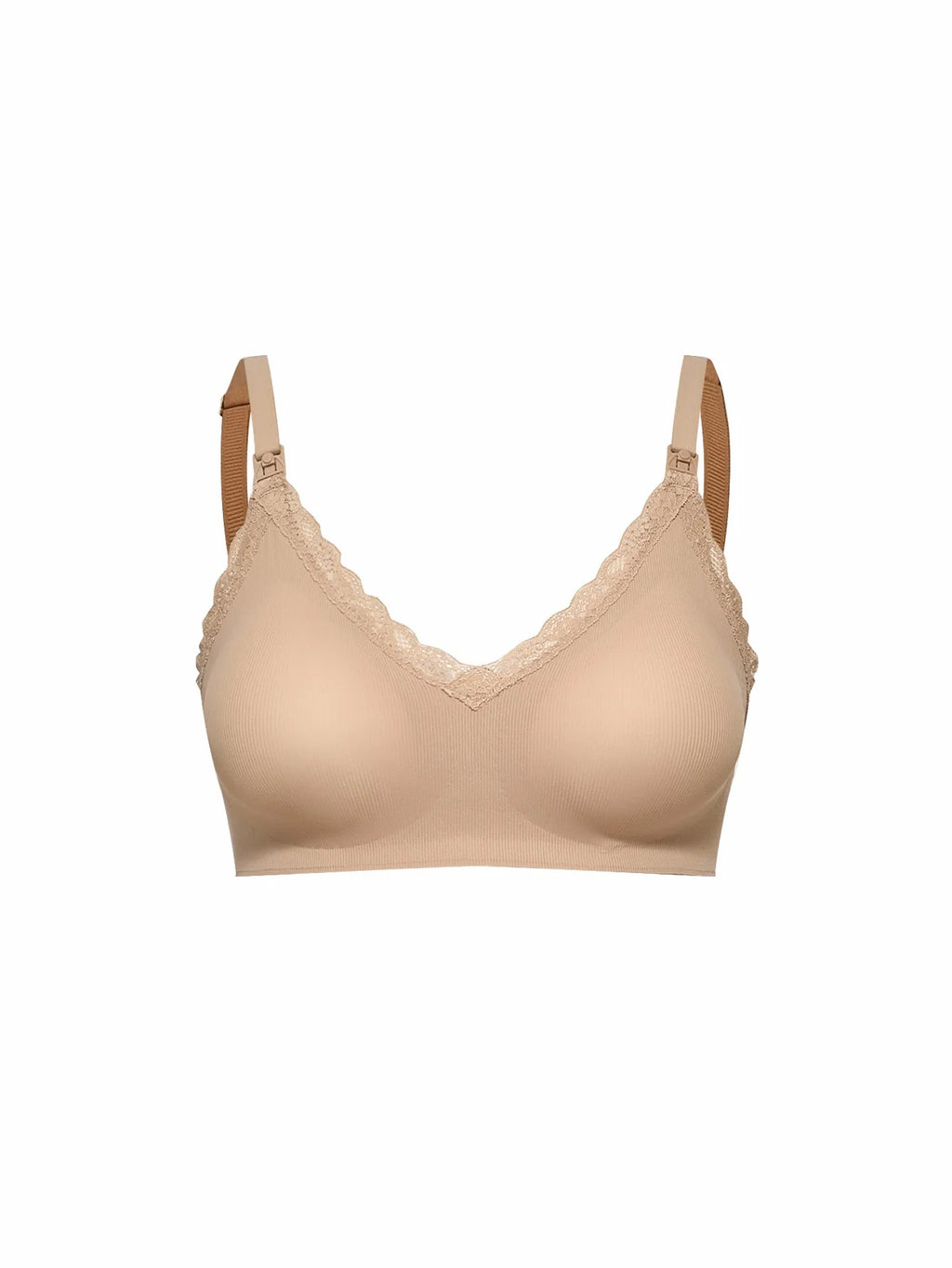 Comfortable Underwear For Pregnant Women, Elastic V-Neck, Fully Wrapped Lace Border, Gathered For Women'S Breastfeeding Bra
