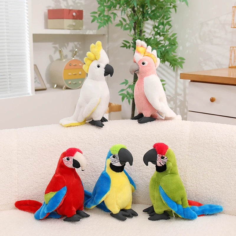 Hot Simulation Soft Toys Lifelike Grey Cockatiel Plush Toys Real Life Soft Yellow Parrot Birds Stuffed Animals Toy Dolls Gifts