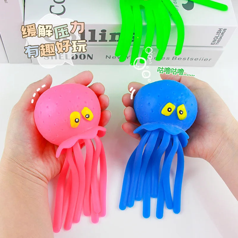 1/6pcs Water Playing Octopus Pinching and Playing Baby Bathing Anti Stress Squishy Fidget Toy Novelty Toy Party Favors