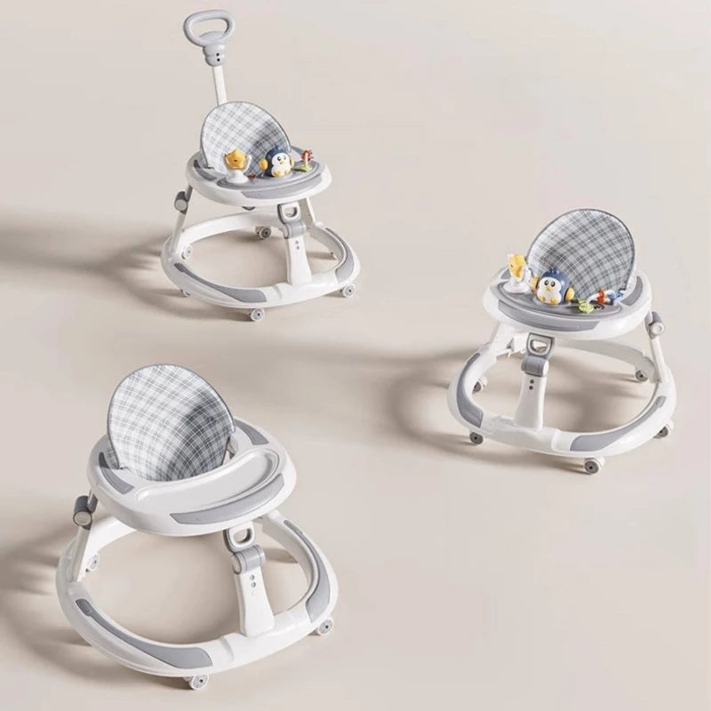 Baby Walker Foldable Multifunctional Toddler Learning Walk Car Anti O-Leg Design Adjustable Music Tray Safety Wheels