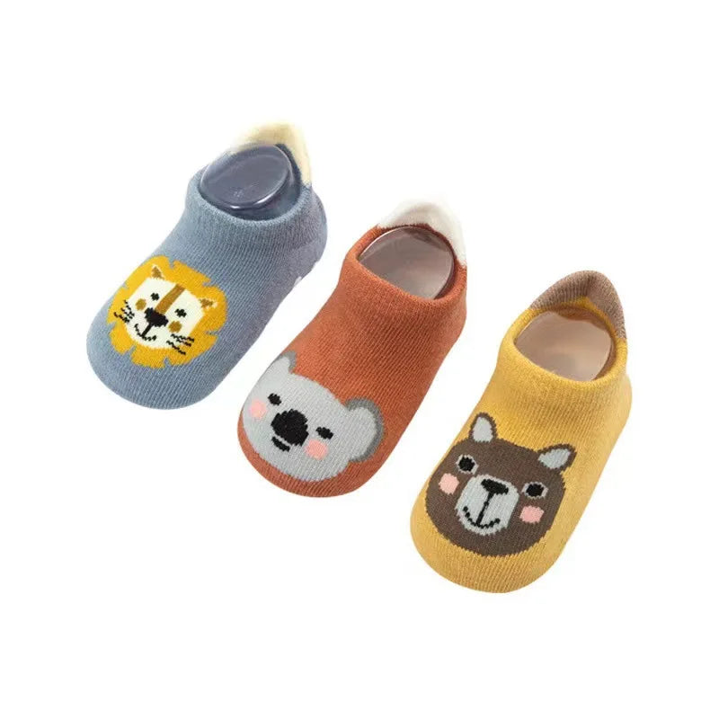 Non Slip Baby Toddler Socks Soft Anti Skid Floor Socks for Newborns and Infants With Rubber Grips For 0-5Years Cotton Baby Socks