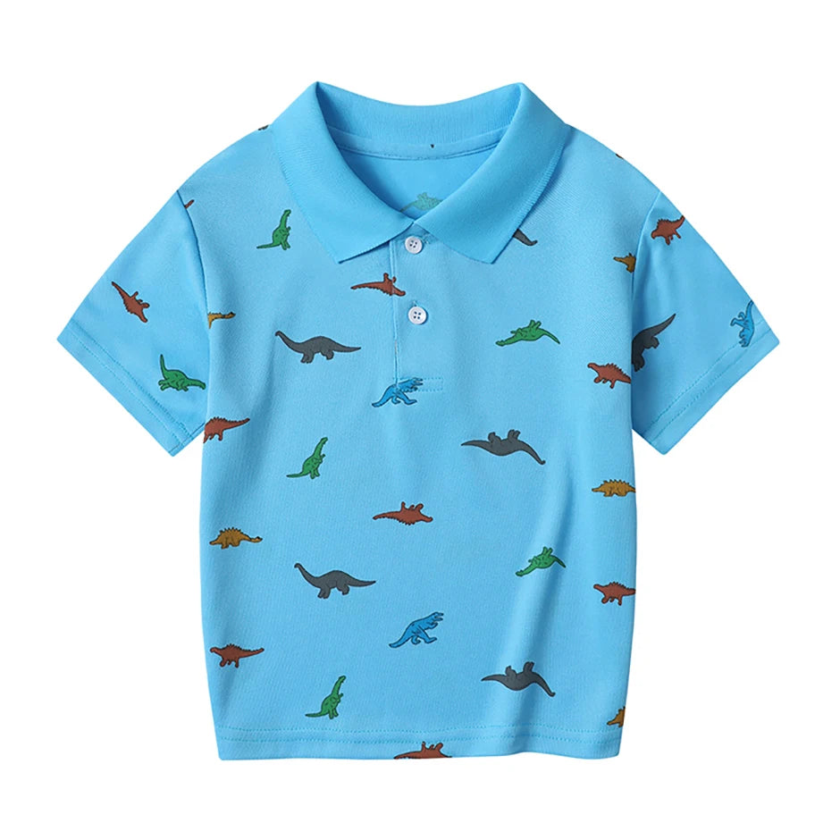 1/3 Pack Children's Summer Dinosaur Printed Multicolor POLO Shirt Boys Casual Fashion Prince T-shirt Joker Comfortable Lapel T