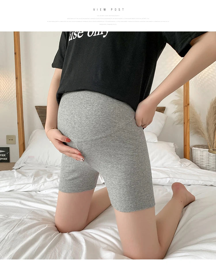 Pregnant Women Summer Pants Comfortable Cotton Trousers Letters Embroidery Pregnancy Short Leggings Slim Stripe Maternity Shorts