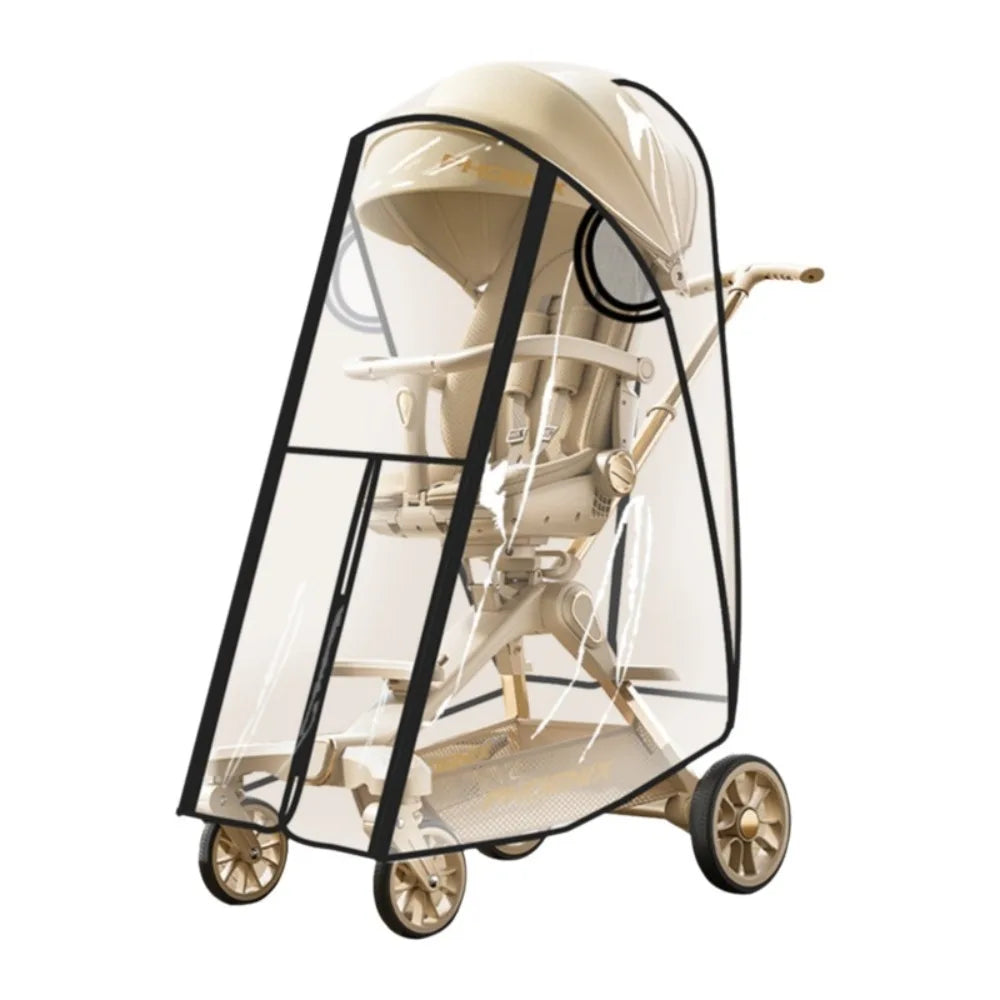 Transparent Baby Strollers Rainproof Cover Windproof Waterproof Baby Pram Rain Cover Travel Nobstructed View Pushchair Raincoat