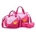 Fashionable Printed Cartoon Pattern Single-Shoulder Mommy Bag Five-Piece Set; Large-Capacity Cross-Body Mommy Bag; Multi-Functional Outing Tote Bag Diaper Bag Set