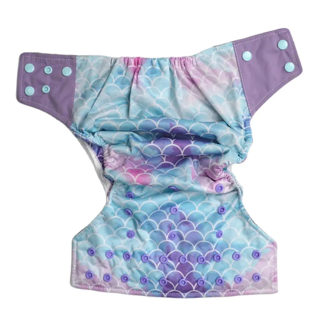 ALL IN ONE Charcoal Bamboo Baby Cloth Diaper Nappy Washable Sewn Insert Double Gussets AIO Night Heavy Wetter