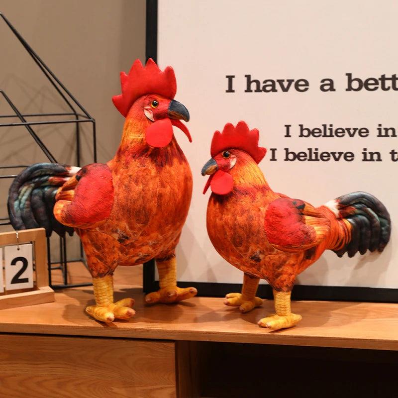 Hot High Quality 30/48cm Simulation Rooster Plush Toys Life Like Chicken Pillow Stuffed Soft Animal Dolls For Room Decor Gift