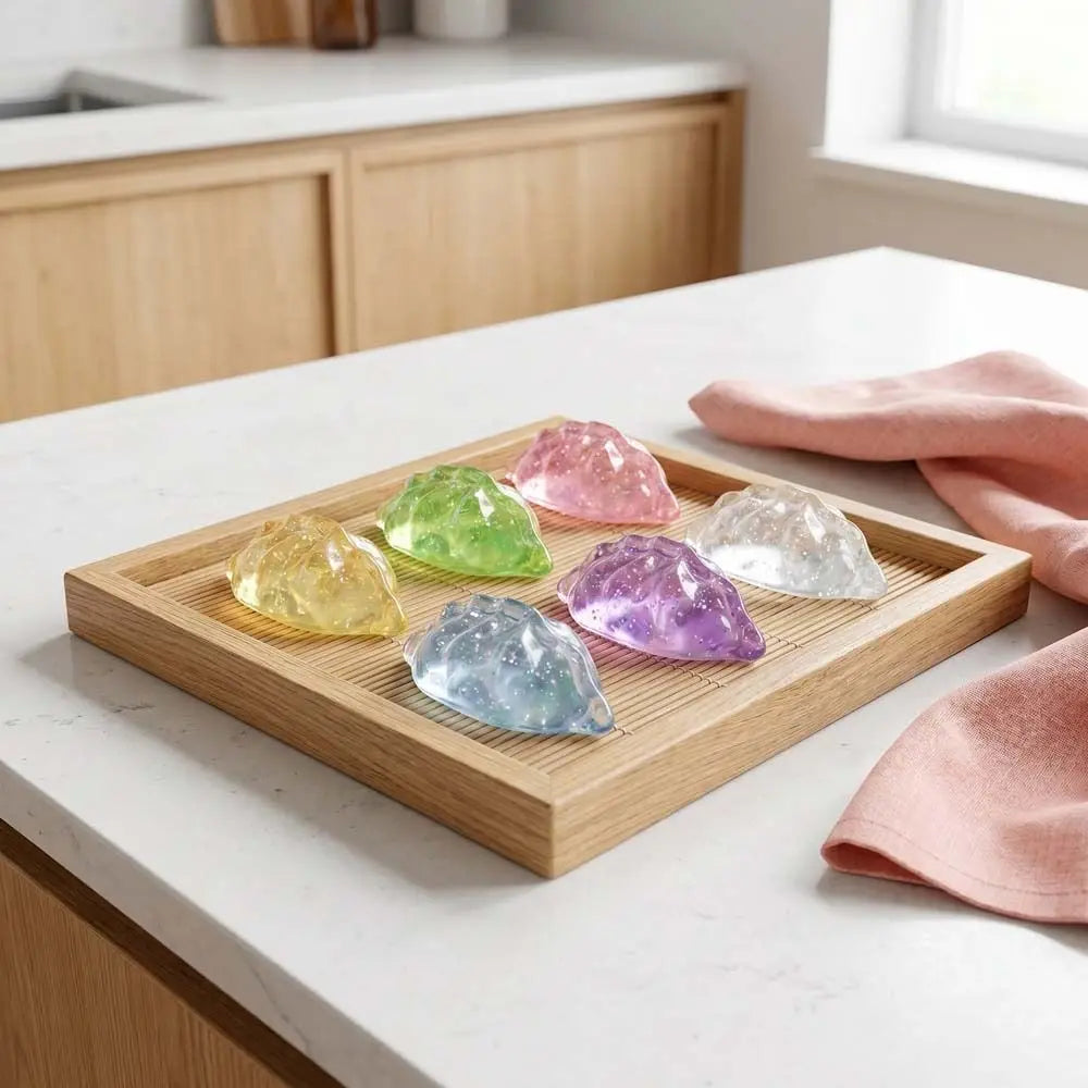 24pcs/set Soft Cute Mini Dumplings Squishy Food Shape Squeezable Squishy Crystal Bun Pinch With Steamer Fidget Sensory Toy