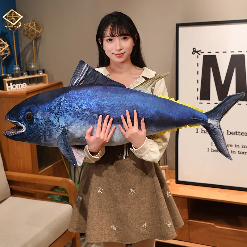 Hot Wholesale Stuffed Fish Throw Pillow 55/75/95cm 3d Simulation Tuna Plush Toys Creative Sofa Pillow Cushion Gift Kids Toy