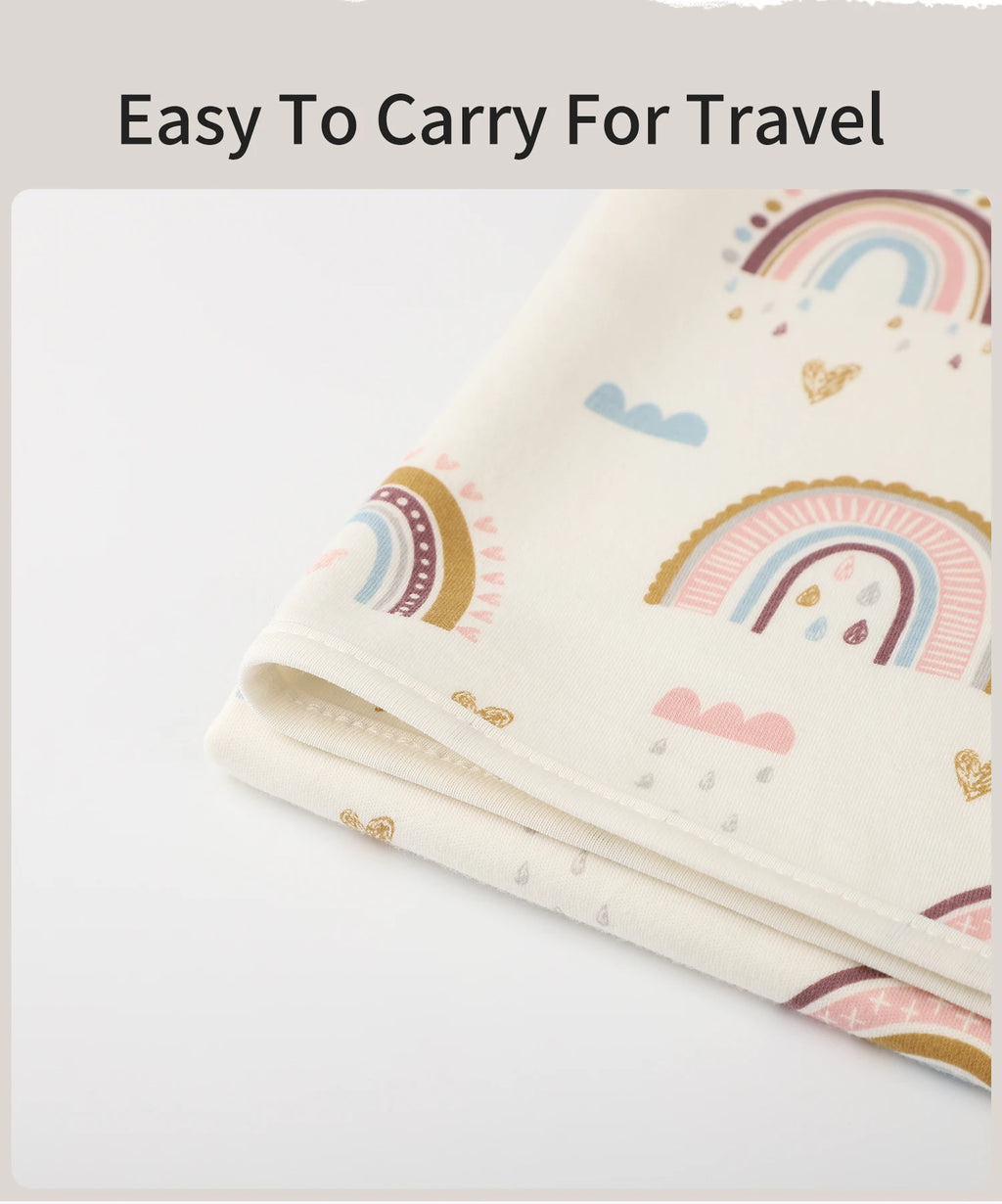 INSULAR Child Cotton Cover 2-layer Infant Swaddling Quilt Kid Nap Blanket Breathable Baby Blanket Skin-friendly Multi-functional