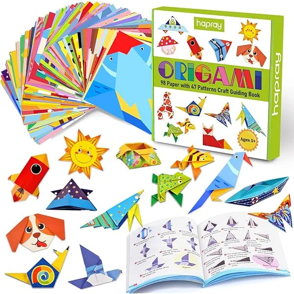 Origami Paper Set 54 Sheets, Double-Sided Folding Paper with Instructions, DIY Art & Craft Kit for Kids & Adults