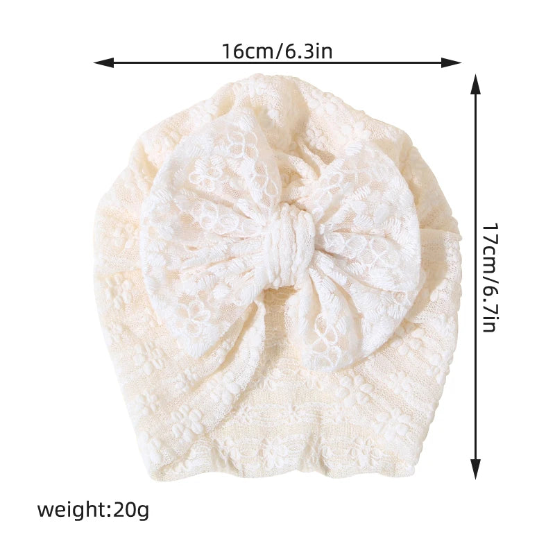 Summer Thin Baby Hats Turban Cute Bow Lace Newborn Boy Girl Indian Caps Infant Baby Headwear Kids Accessories Photography Props