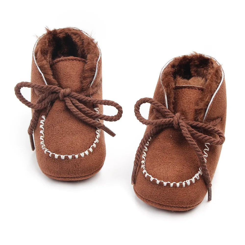 Winter Baby Girls and Boys Thick Warm Plush Fur Booties Fashion Design Soft Soled Comfortable High Quality Prewalker Shoes D2245