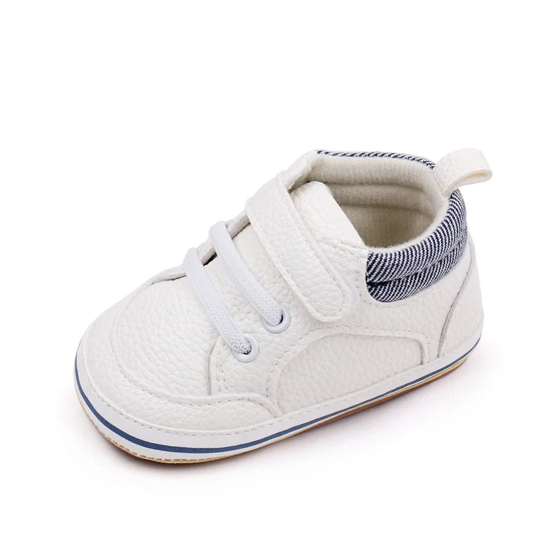2025 Baby Sneaker Spring and Autumn Style High Quality PU and TPR Sole Newborn Toddler Prewalk Shoes Outdoor Water Proof BNB3093