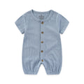 Kiddiezoom 1 PCS Fashion Four Seasons Unisex Solid Short Sleeve Baby Boy Girl Rompers 100%Cotton Soft infant Jumpsuit Clothes