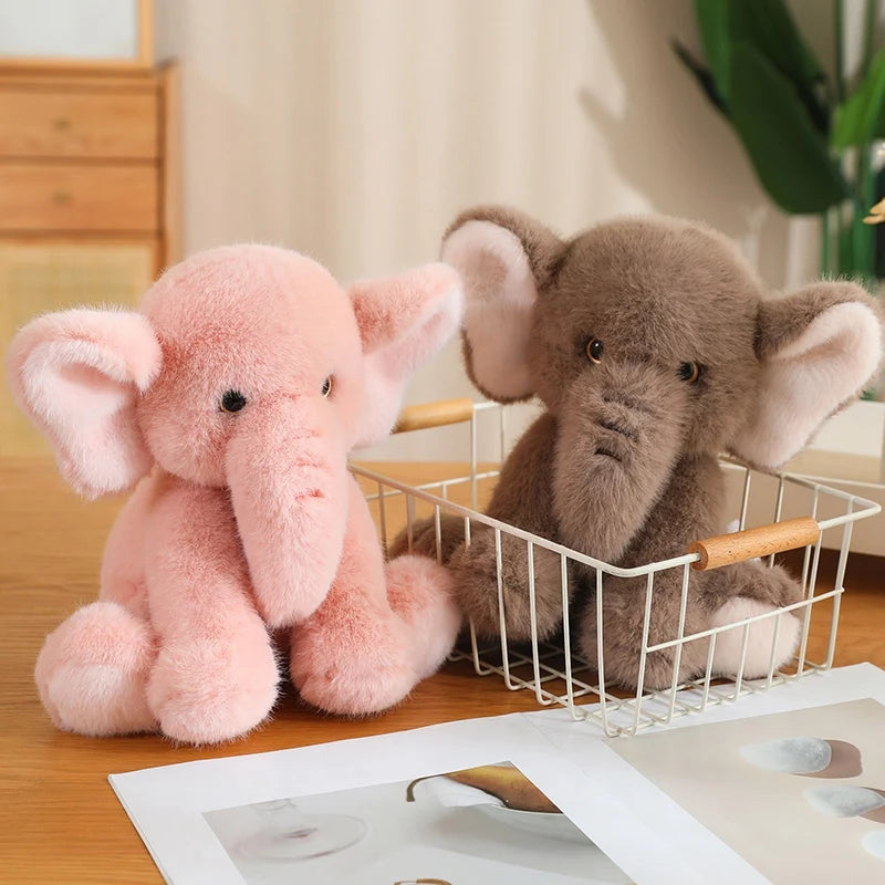 Wholesale 23/35cm Cute Pink Long Nose Elephant Plush Toys Lovely Soft Stuffed Cartoon Animals Dolls For Birthday Christmas Gift