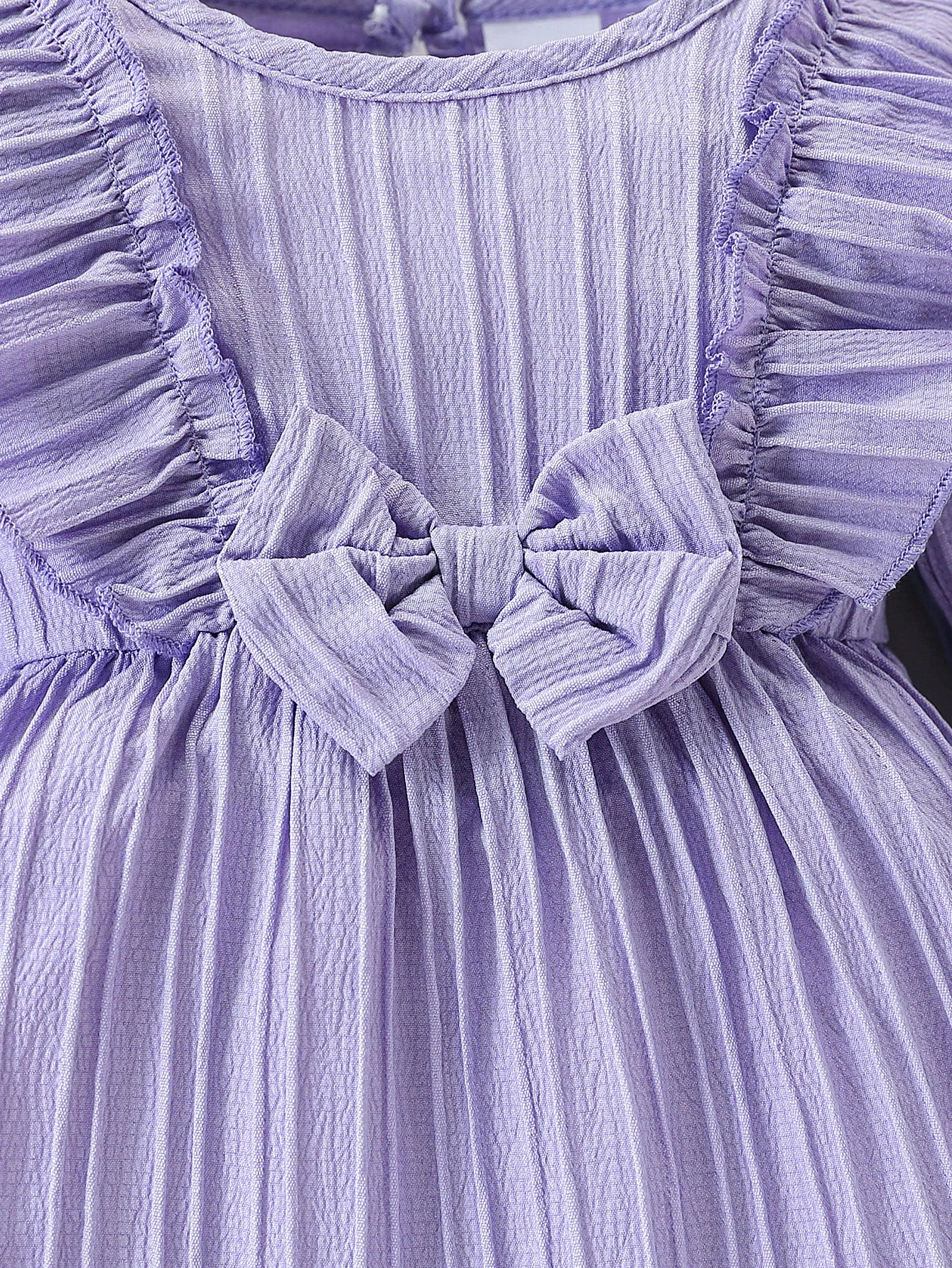 Autumn Baby Girl Long sleeved Dress Purple Ruffled Butterfly Fress+Headband 2Pcs/Set for Cute Female Babies aged 0-24 Months