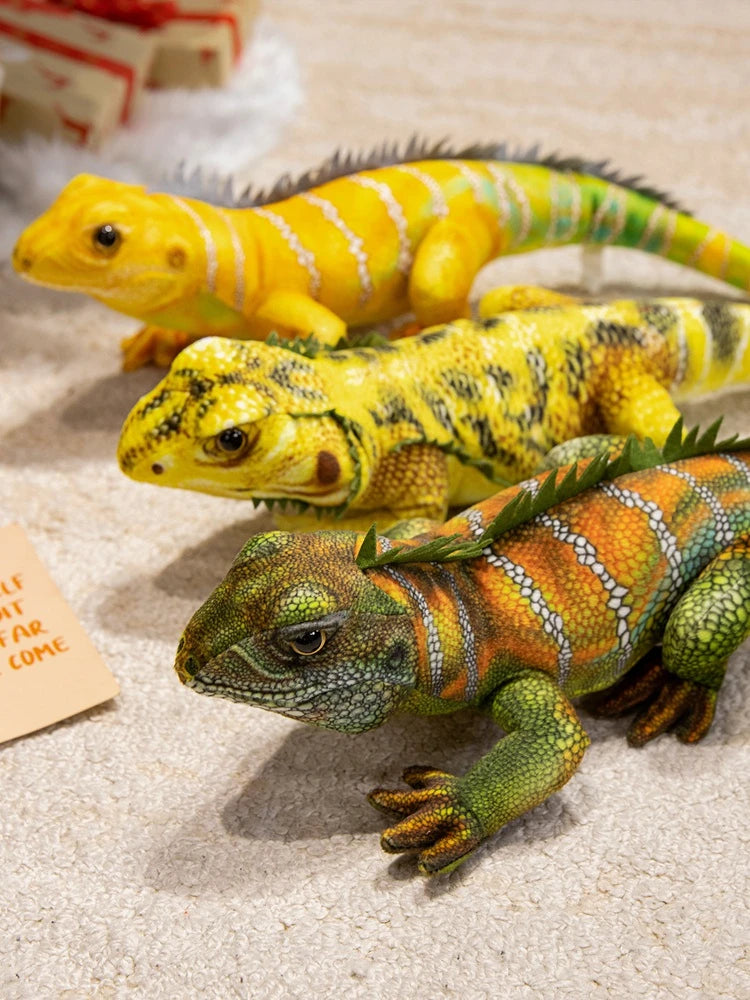 Hot Tropical Rainforest Wildlife Simulation Lizard Plush Doll Lifelike Chameleon Stuffed Toys Cute Reptile Pet Model Kids Gifts